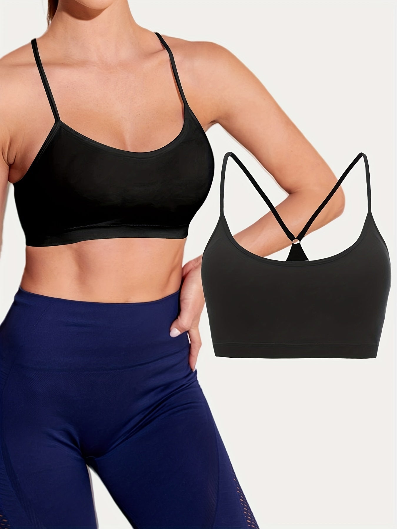 Women's Padded Sports Bra Y Back Workout Racerback Bra Light Support Yoga Bra