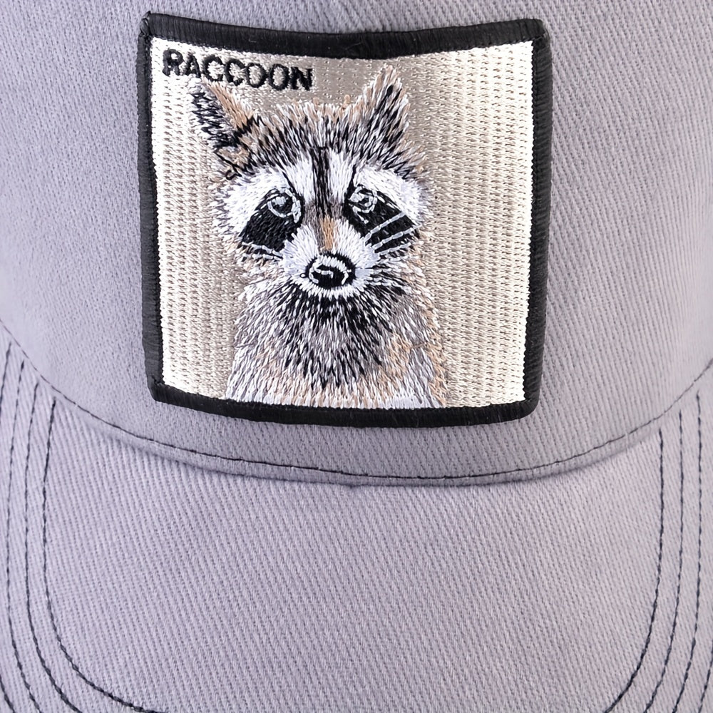 Raccoon Embroidery Baseball Cap Outdoor Sports Sun Hat Breathable Hip Hop Cap
