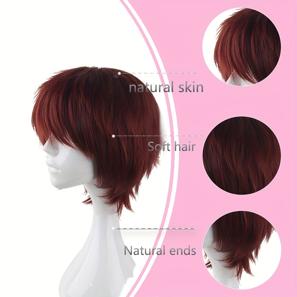 Men's 14 Inch Anime Cosplay Wig Chemical Fiber Costume Wig