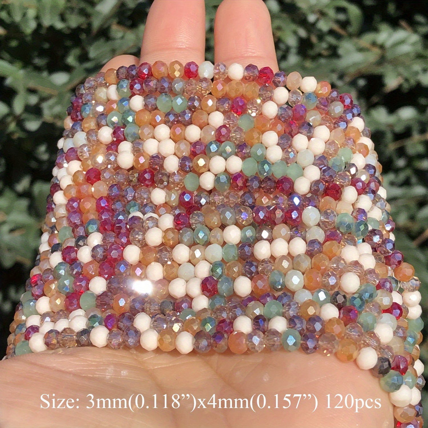 120pcs AB Red Multicolor Crystal Beads Faceted Glass Spacer Beads