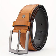 PU Striped Belt Accessory w/ Alloy Buckle for Men