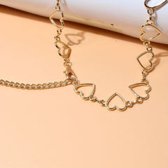 Heart Hollow Out Waist Chain Hip Hop Metal Waistband