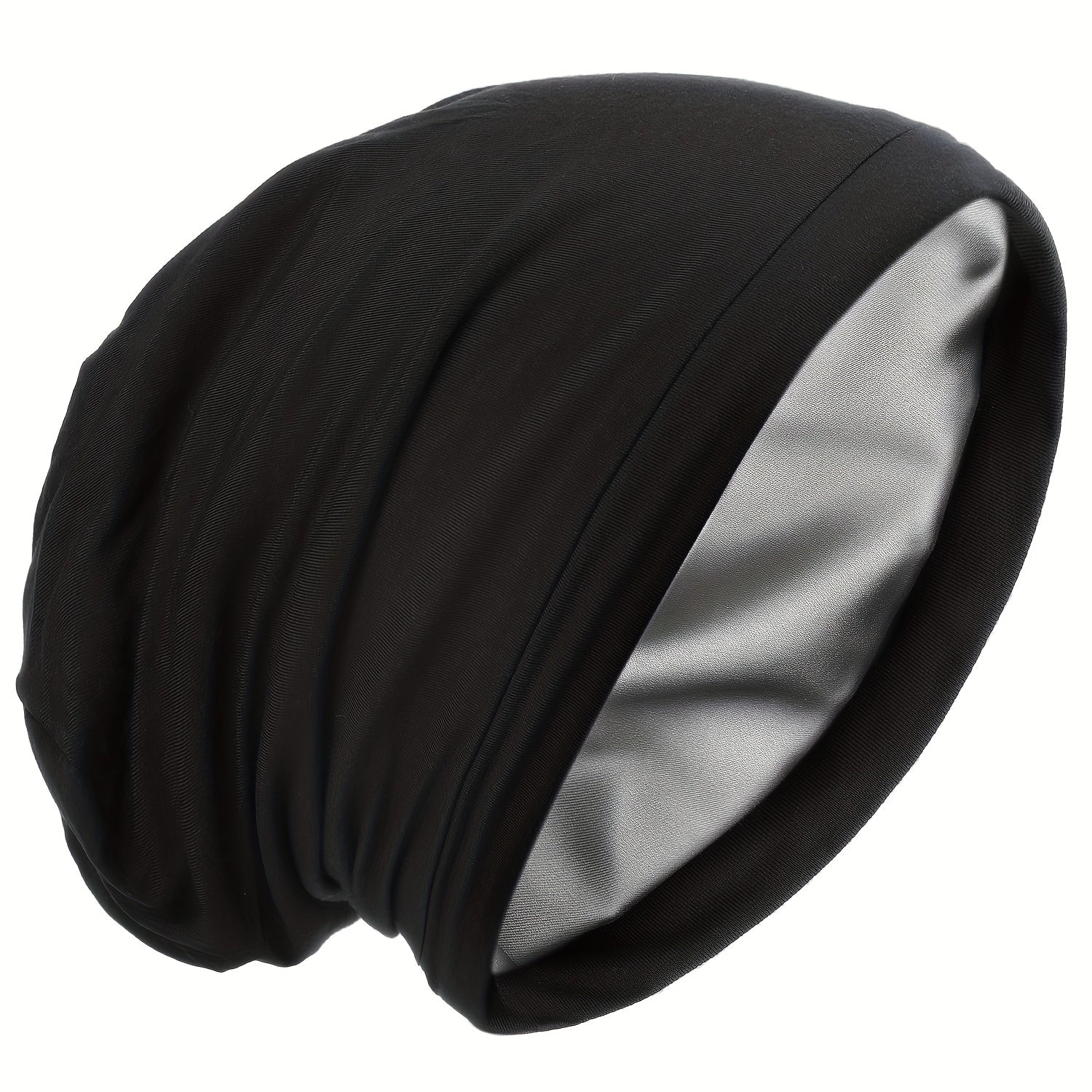 Men's Single Layer Satin Nightcap with Cotton Outer and Silk Satin Inner