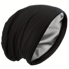 Men's Single Layer Satin Nightcap with Cotton Outer and Silk Satin Inner