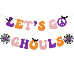 Hippie Theme Ghost Halloween Party Banner