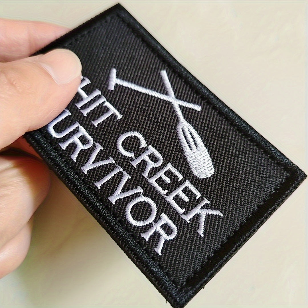 Creek Survivor Patch Embroidered Applique Army Morale Hook & Loop Emblem