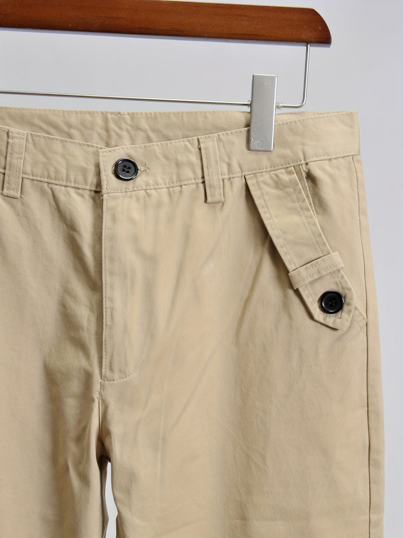 Men's Casual Trousers Streamer Buttons Decorative Pockets Business Pants