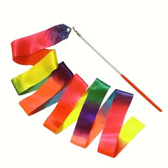 380cm Gymnastic Dance Ribbon Colorful Dancing Ribbon With Handle