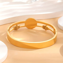 24K Gold Plated Eye Palm Bracelet Rhinestone Decor Jewelry