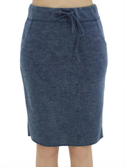 Drawstring Pocket Pencil Skirt High Waist Fall & Winter