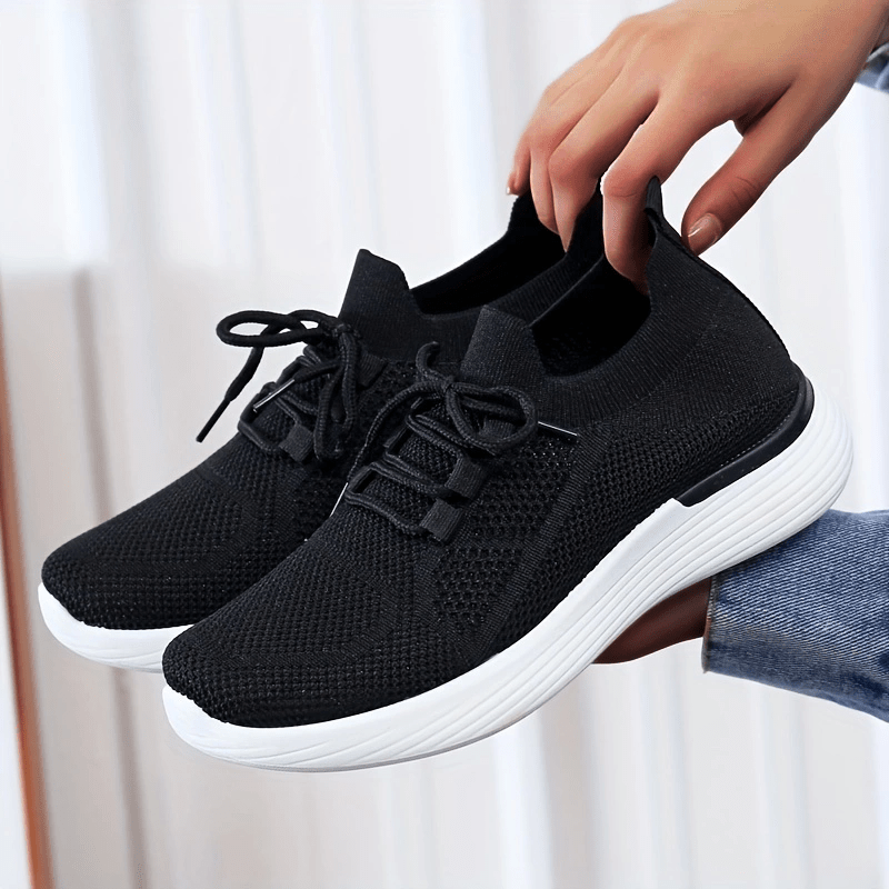 Women's Breathable Knit Sports Shoes Low Top Running Trainers