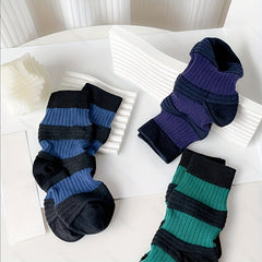 Women's Navy Texture Socks