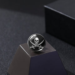 Skull Pattern Time Stone Men's Brooch Collar Pin