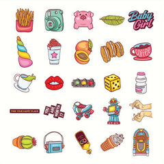 50pcs Water Bottle Stickers Vinyl Waterproof Laptop Skateboard Computer Stickers