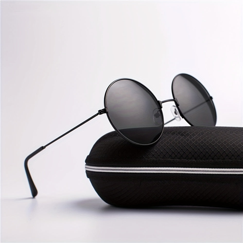 Round Frame Steampunk Metal Driving Sunglasses UV400 Women