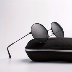 Round Frame Steampunk Metal Driving Sunglasses UV400 Women