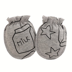 6pairs Newborn Infant Cartoon Animal Stars Graphic Breathable Mittens