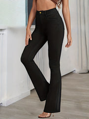 High Waisted Bell Bottom Jeans Semi Stretch Flare Jeans