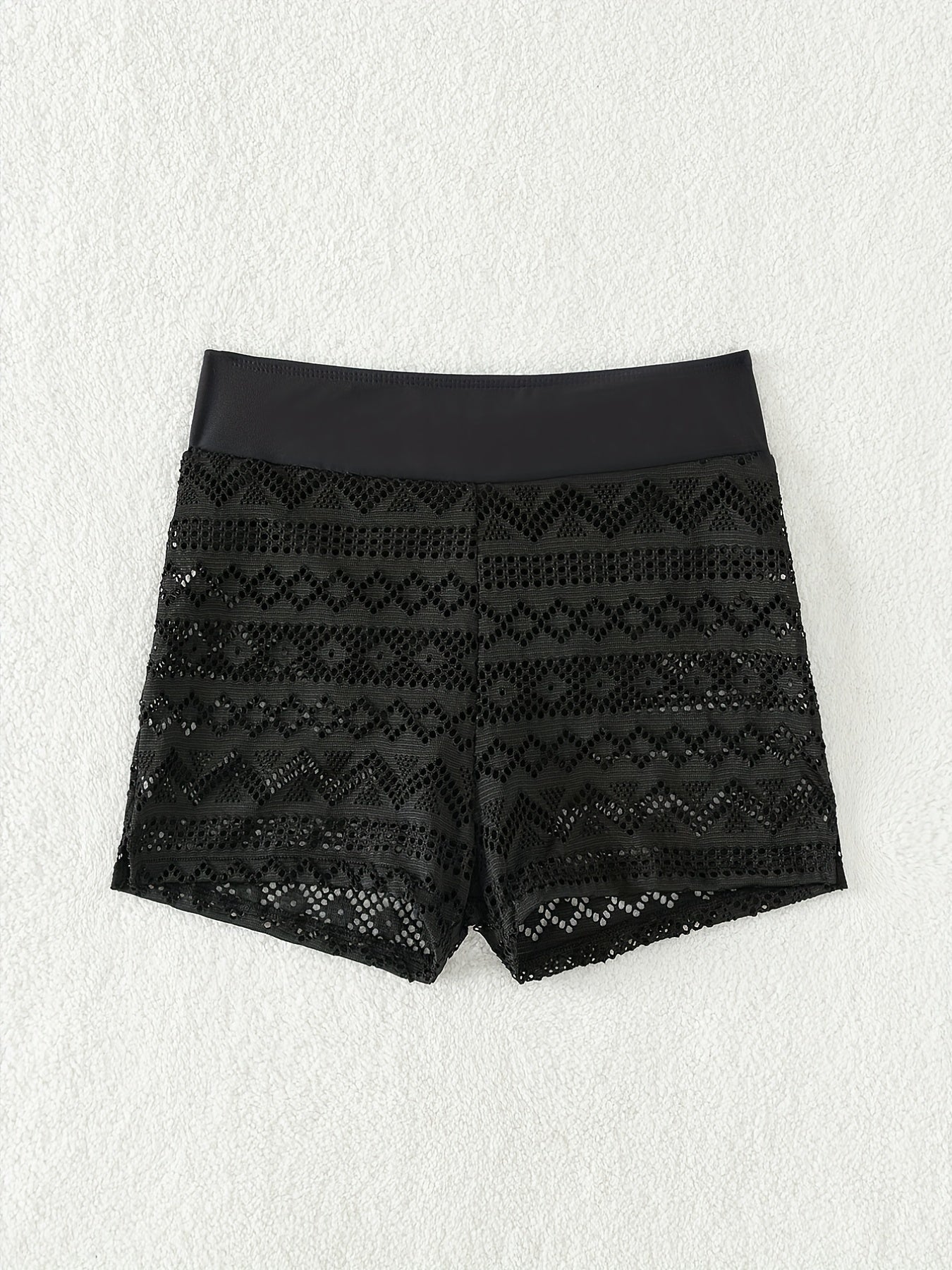 Sheer High Waist Cover Up Shorts Swim Bottoms
