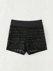 Sheer High Waist Cover Up Shorts Swim Bottoms