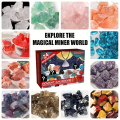 24pcs Random Gemstone Rocks Minerals Collecting Christmas Gift Advent Calendar