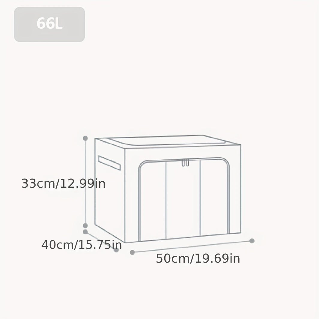 Portable Clothes Storage Drawer Box With Window & Support Rack