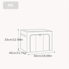 Portable Clothes Storage Drawer Box With Window & Support Rack