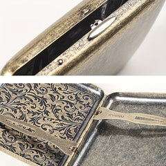 Metal Vintage Cigarette Box Portable Thickened Tobacco Case Holder