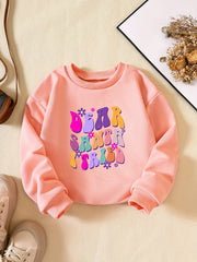 Girls' DEAR SANTA Print Sweatshirt Long Sleeve Pullovers