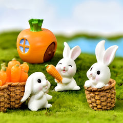4pcs Little Rabbit Table Decoration Ornaments for Easter Party