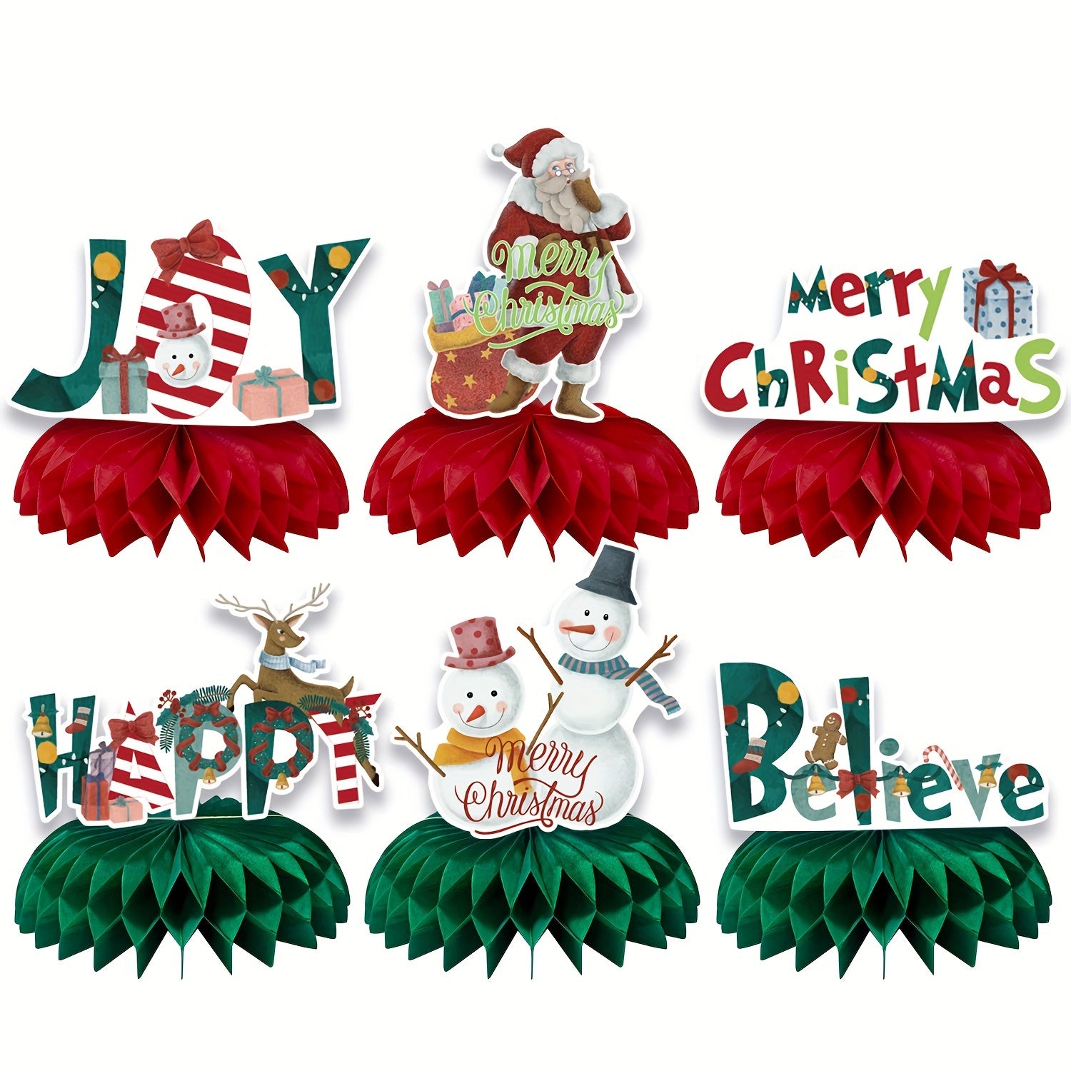 Christmas Tabletop Decor Honeycomb Layout Party Decor