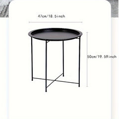 Foldable Round Tray Table for Flower Pots Books Ornaments