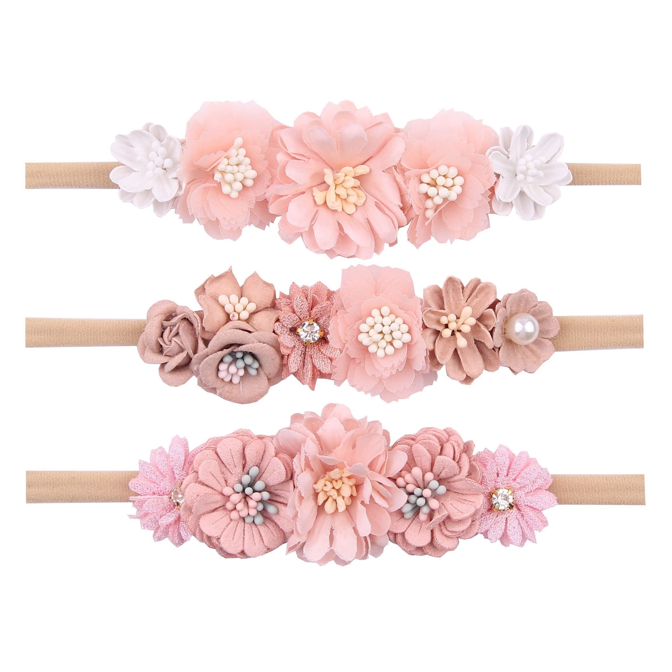 3pcs Decorative Headbands for Newborn Baby Girl