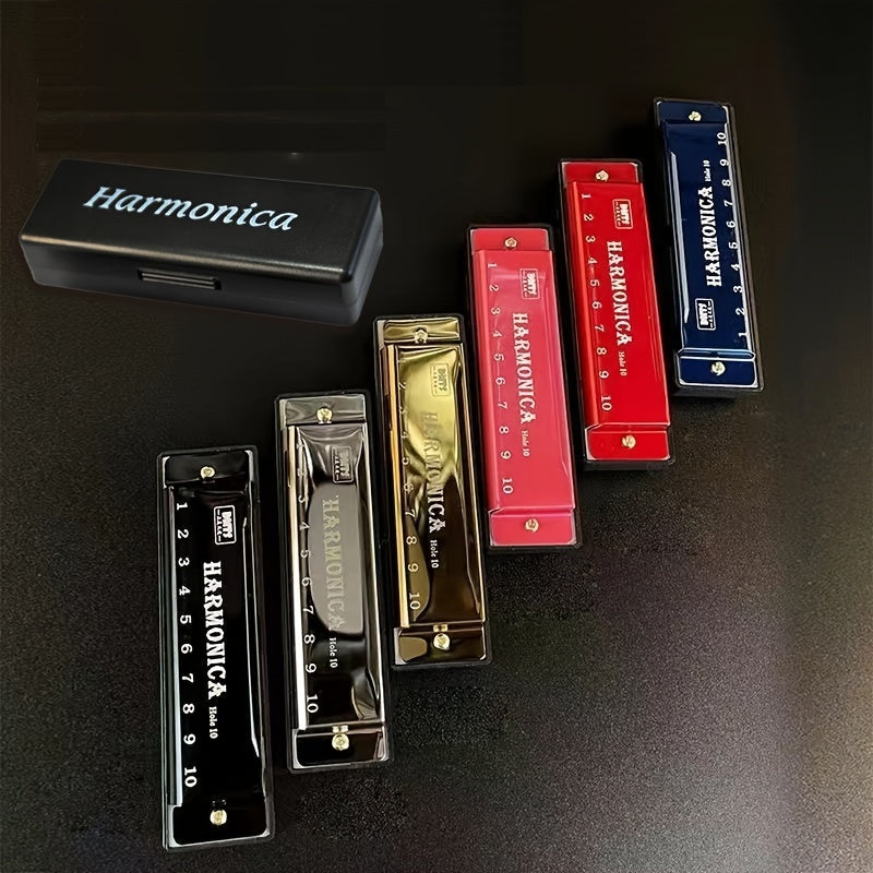 10 Holes Blues Harmonica Musical Instrument Holiday Gift Mini