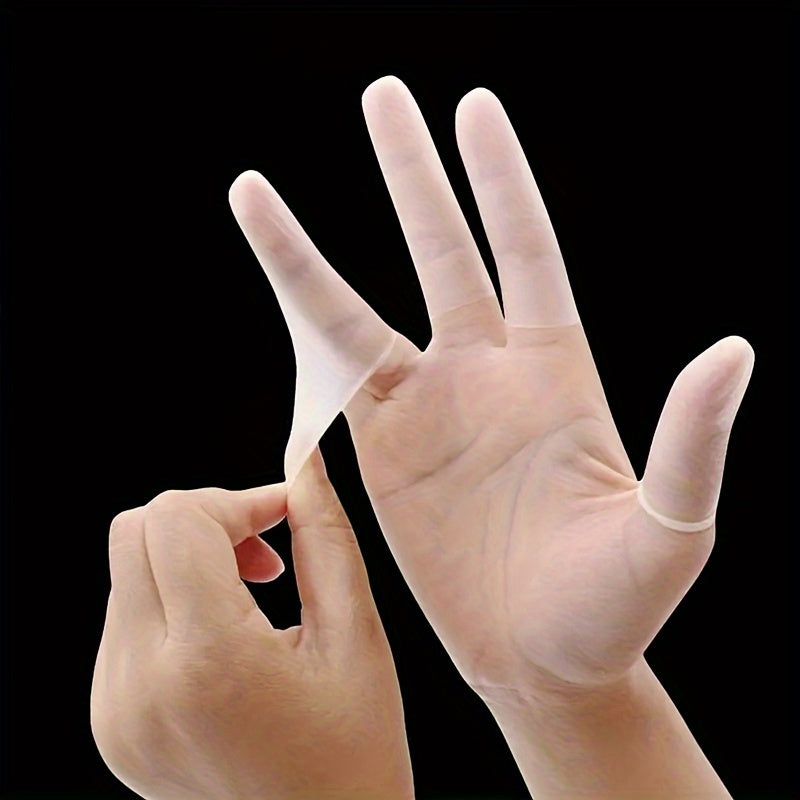 50pcs Finger Sleeves Matte Latex Disposable Finger Protection Sleeves