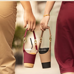 PU Leather Coffee Cup Cover Hand Sleeve Anti-scalding Portable Holder