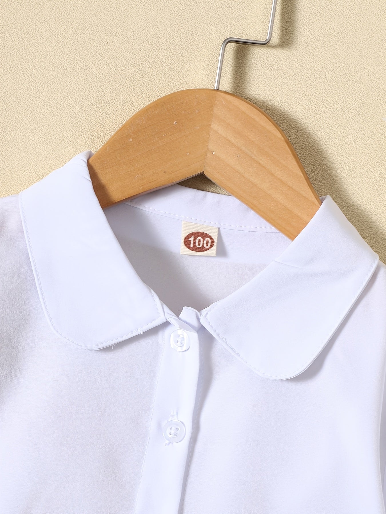 Girls Puff Sleeves Button Casual Frill Trim Short Sleeve Shirt Top