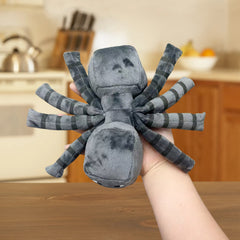 Zombie Spider Plush Toy with Red Eyes and Teeth