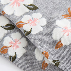 5 Pairs Womens Floral Cotton Socks Vintage Patterned Crew Socks