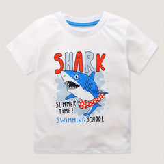 Boy's Shark Graphic Cotton T shirt 3D Print Breathable Tee For Summer