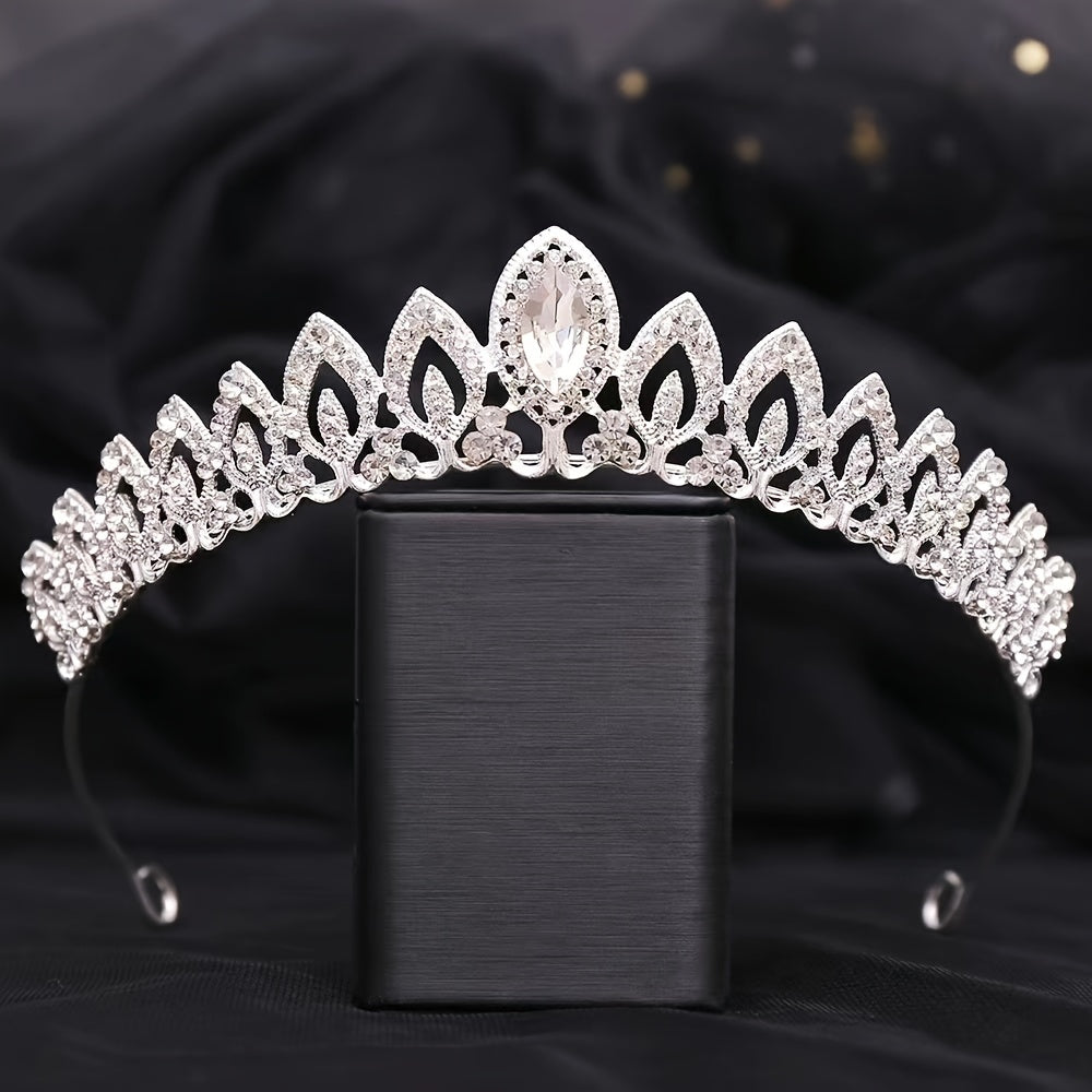 Crystal Crown Rhinestones Tiara Headband Bridal Wedding Veil