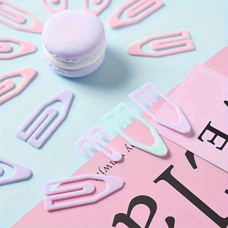 20 Packs Macaron Boat Paper Clips Small Fresh Creative Box Different Sizes