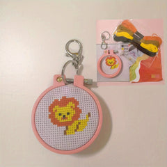 Cartoon Cross Stitch Key Ring Kit for Bag Decoration