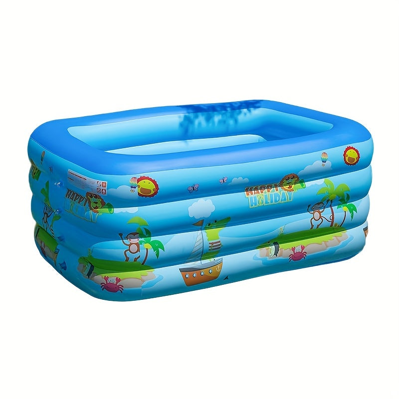 4-Floor Inflatable Pool with Dolphin Sprinkler