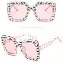 Oversized Cat Eye Sunglasses Rhinestone Gradient Lens UV400