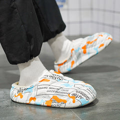 Men's Alphabet Pattern Cotton Slippers