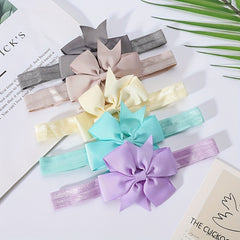 5pcs Bowknot Hairband Soft Nylon Headband for Baby Girls