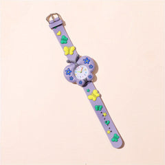 Colorful Butterfly Silicone Quartz Watch With Silicone Strap