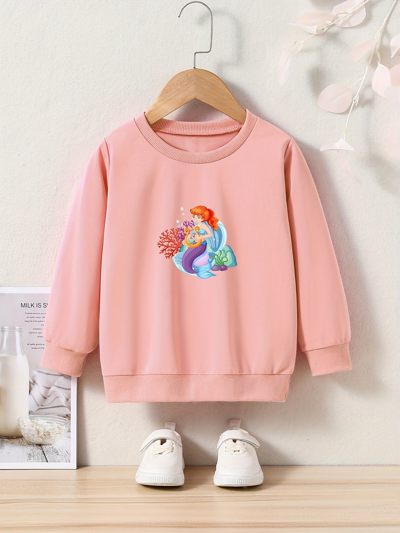 Toddler Mermaid Princess Pattern Sports Sweatshirt Top