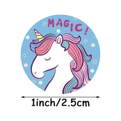 500pcs 1 Inch Unicorn Stickers Water Bottles Laptop DIY Decor Skateboard Phone